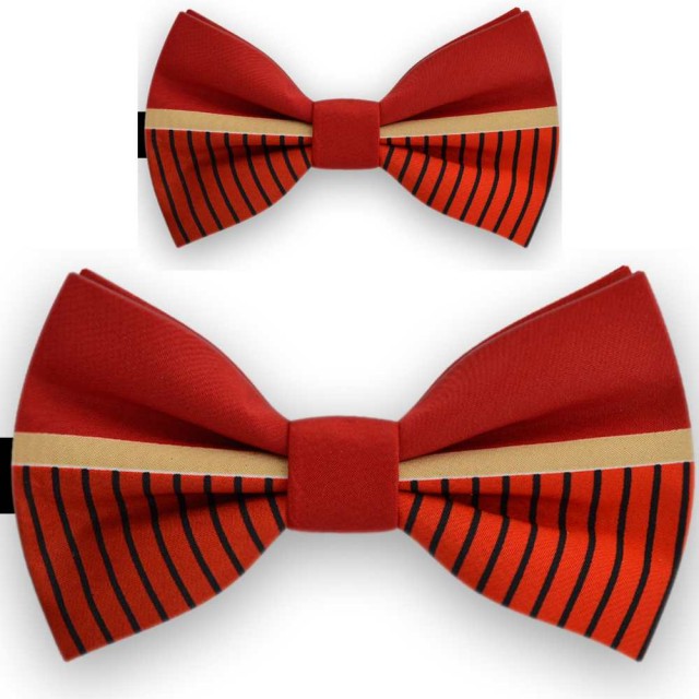Papioane tata fiu, rosu carmin, imprimeu Pinstripe